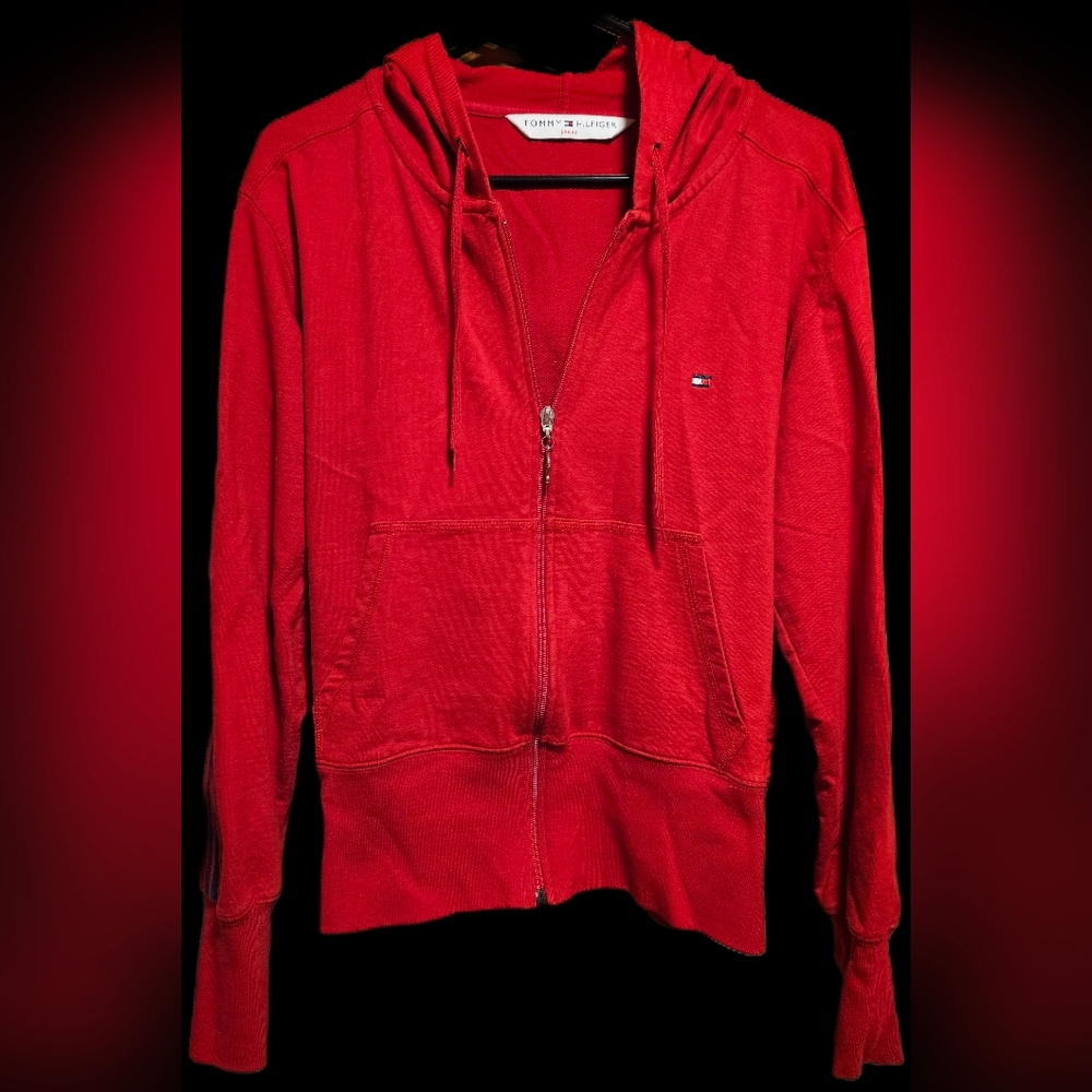 Abercrombie & Fitch Red Jacket Zip Up Hoodie Womens Size Large